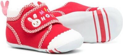 Miki House Bunny touch-strap sneakers Red
