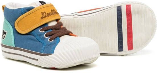 Miki House colour-block touch-strap sneakers Blue