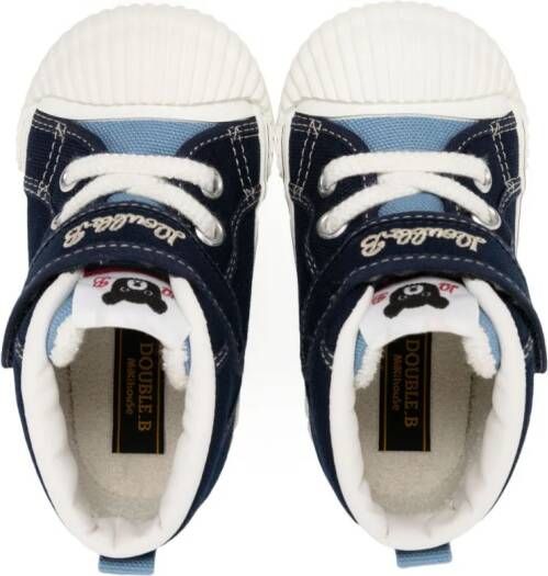 Miki House embroiderd-logo touch-strap sneakers Blue