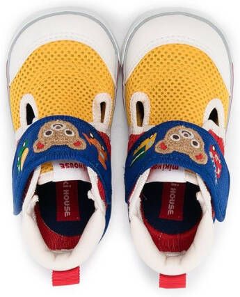 Miki House embroidered-bear sneakers Multicolour