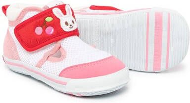 Miki House embroidered-bunny sneakers Pink