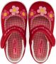 Miki House floral-embroidery touch-strap ballerina shoes Red - Thumbnail 3
