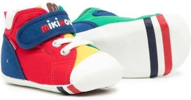 Miki House logo-embroidered colour-block sneakers