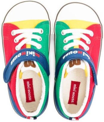 Miki House logo-embroidered colour-block sneakers