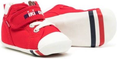 Miki House logo-embroidered touch-strap sneakers