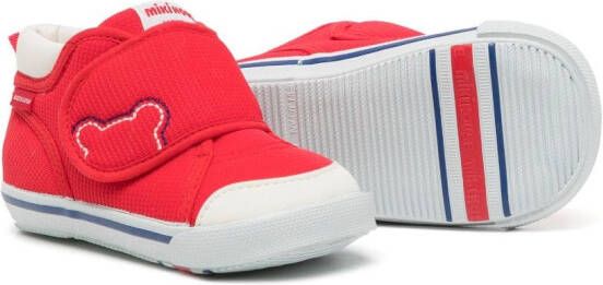 Miki House logo-patch touch-strap sneakers Red
