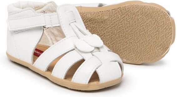 Miki House plaited touch-strap sandals White