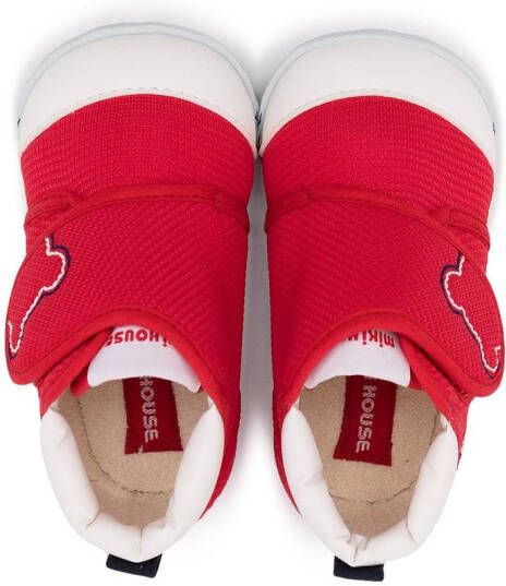 Miki House touch-strap cotton sneakers Red