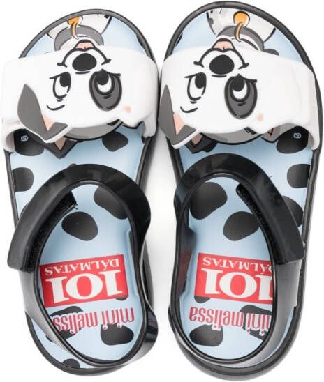Mini Melissa 101 Dalmatians-print sandals Black