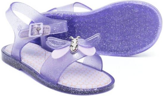 Mini Melissa appliqué-detail open-toe sandals Purple