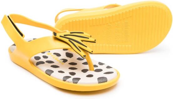Mini Melissa banana-patch slingback sandals Yellow
