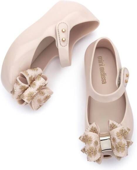 Mini Melissa bow-detail ballerina shoes Neutrals