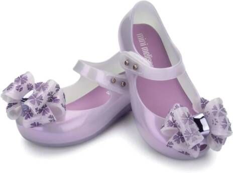 Mini Melissa bow-detail ballerina shoes Purple