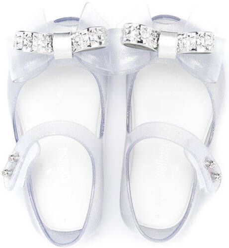 Mini Melissa bow-detail ballerina shoes White