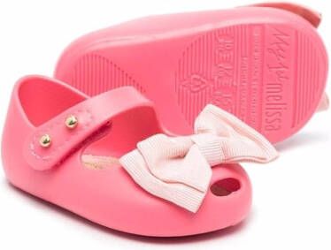 Mini Melissa bow-detailed ballerina shoes Pink