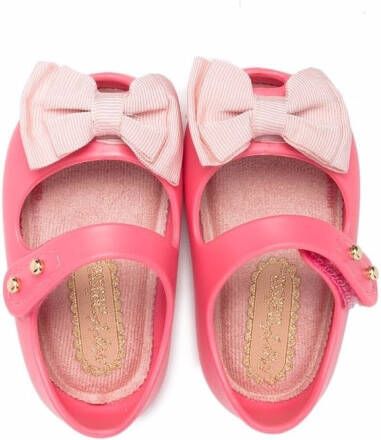 Mini Melissa bow-detailed ballerina shoes Pink