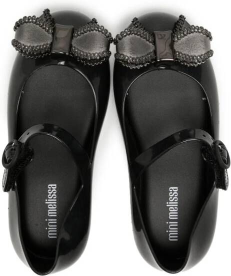 Mini Melissa bow-detailing ballerina shoes Black