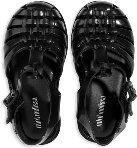 Mini Melissa buckle-fastening jelly sandals Black