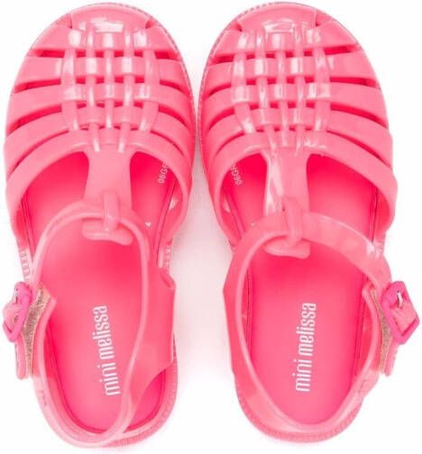 Mini Melissa buckle fastening jelly sandals Pink