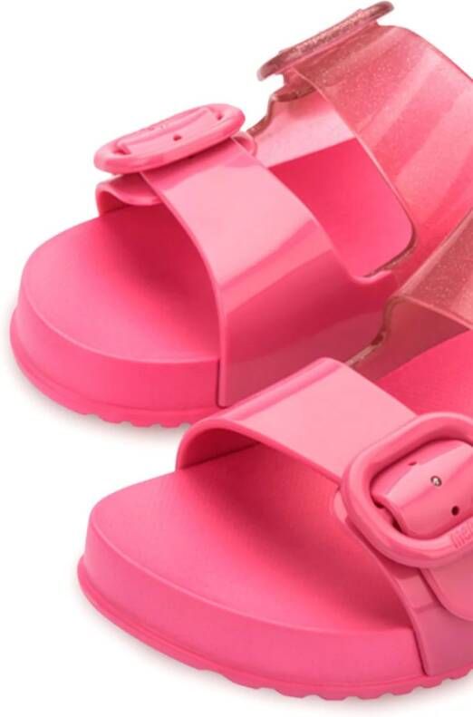 Mini Melissa buckle-fastening slides Pink
