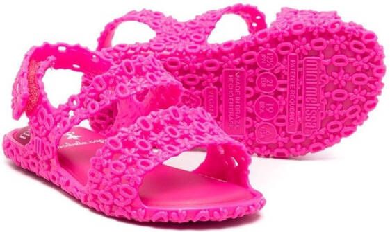 Mini Melissa cut-out double-strap sandals Pink