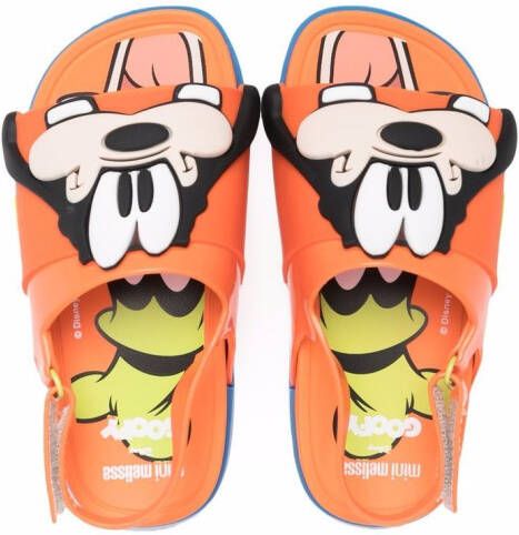 Mini Melissa embossed-Goofy sandals Orange