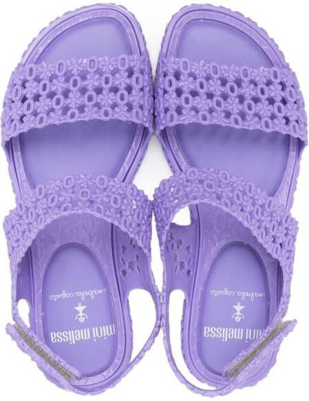 Mini Melissa embroidered sling-back sandals Purple