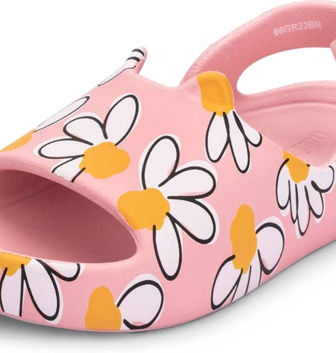 Mini Melissa floral-print sandals Pink