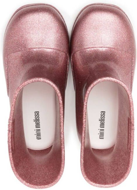Mini Melissa glitter-detail wellies Pink