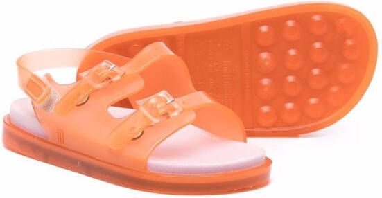 Mini Melissa open-toe buckled sandals Orange