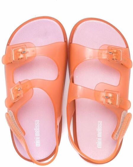 Mini Melissa open-toe buckled sandals Orange