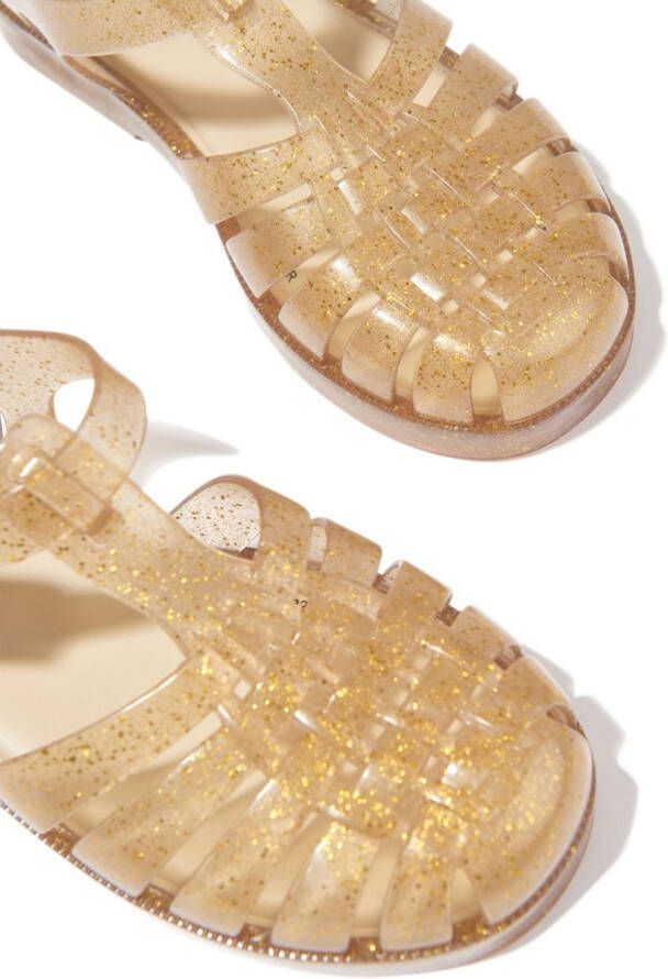 Mini Melissa Possession glitter-detail jelly shoes Gold