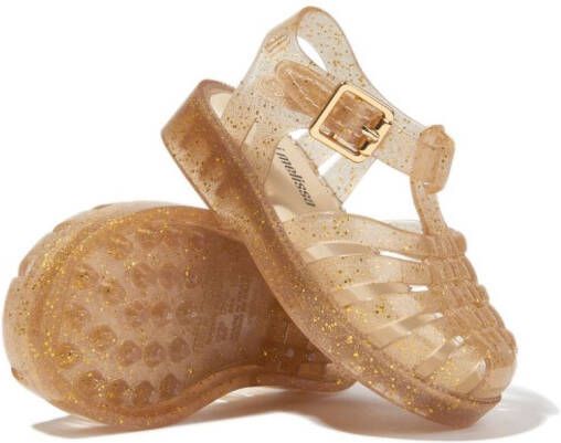 Mini Melissa Possession glitter jelly sandals Gold