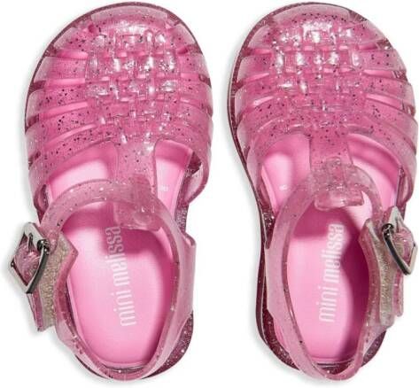 Mini Melissa Possession glitter jelly sandals Pink