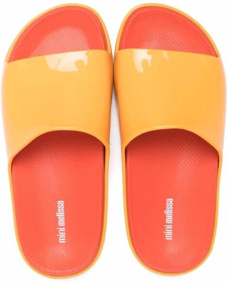 Mini Melissa slip-on single-strap sandals Orange