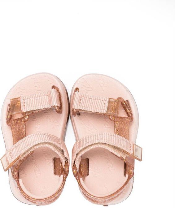 Mini Melissa strappy glitter sandals Pink