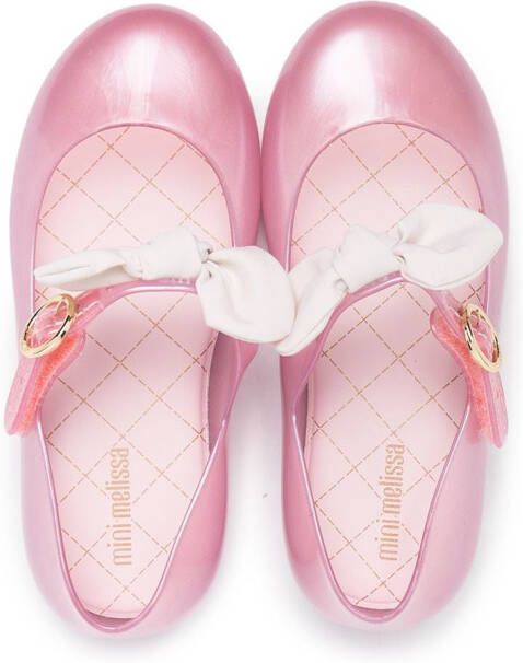 Mini Melissa Sweet Love Princess Bow ballerina shoes Pink