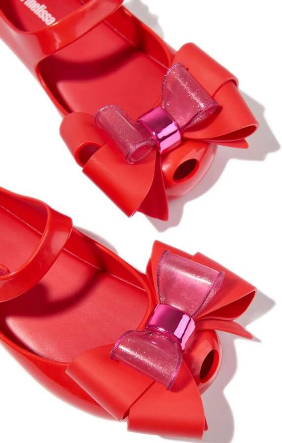 Mini Melissa Ultragirl Sweet bow-detail ballerina shoes Red