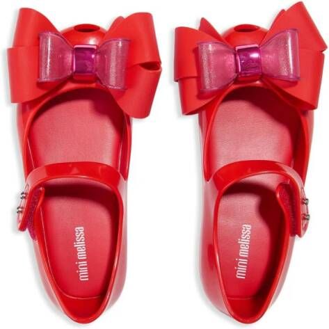 Mini Melissa Ultragirl Sweet bow-detail ballerina shoes Red