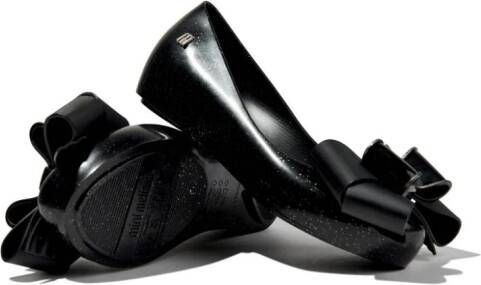 Mini Melissa Ultragirl Sweet bow-detail ballerinas Black