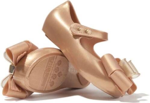 Mini Melissa UltraGirl Sweet bow-embellished ballerinas Gold