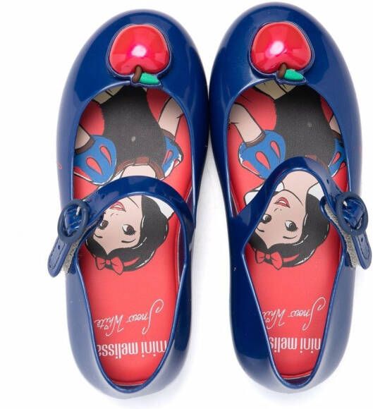 Mini Melissa White Snow round-toe ballerina shoes Blue