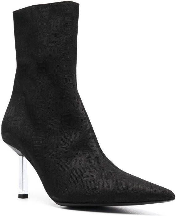MISBHV monogram pointed-toe boots Black