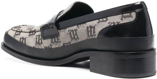 MISBHV monogram-print penny loafers Grey