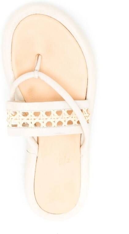 MISCI On It thong leather slides White