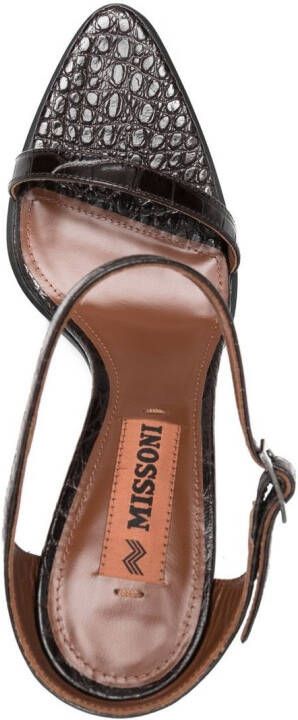 Missoni crocodile-embossed pattern sandals Brown