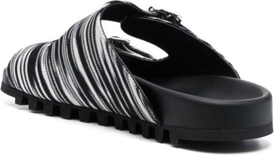 Missoni double-buckle knitted slides Black