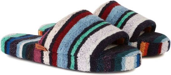 Missoni Home striped patterned slippers Black