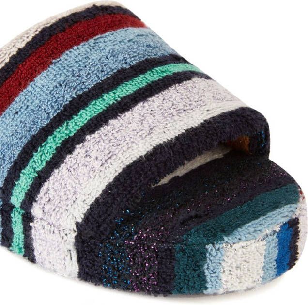 Missoni Home striped patterned slippers Black