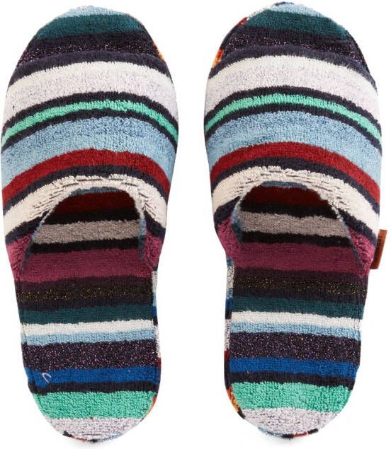 Missoni Home striped patterned slippers Black